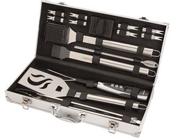 Cuisinart BBQ Accessoires - Set van 20 stuks - Barbecue Gereedschap van Roestvrij staal - Met o.a. Spatel, Grilltang en digitale temperatuurvork