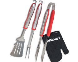 Cuisinart BBQ Accessoires - Spatel, vork en tang van Roestvrij staal - Barbecue Gereedschap - Set van 3 stuks