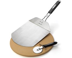 Cuisinart Pizza set - Met Pizzaschep, Pizzasteen en Pizzasnijder - van Roestvrij staal - 3 stuks