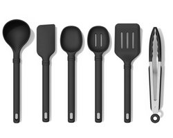 CuliStack® NoTouch Keukengerei Set 6-delig, Siliconen, Duurzaam, Hygiënisch, BPA-vrij, Hittebestendig tot 250°C, Geschikt voor ClickGrip Handvat, Zwart