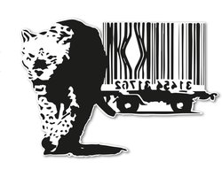 Cult Sticker - Grafitti Kunst - Voertuig Decoratie - Weerbestendig UV-bestendig - 65 cm x 45 cm - Zwart Wit