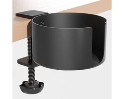 Cup Holder Tafel - Lekvrije Cup Holder voor Aluminium Legering Bureau - Verstelbare Drinkbekerhouder - Fleshouder voor Thuis - Kantoor (Zwart)
