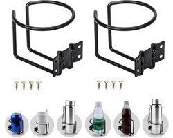 Cup Holders voor Auto - Boot - Algemene Cup Holder - Roestvrijstalen Papieren Rek voor Thuis - Utility Room - Schip - Jacht - Caravans - Tractor - Bar - Kantoor - Zwart