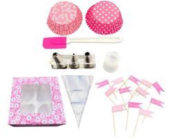 Cupcake Cases Bakken Maken Kit Cases Cake Dozen Spatel Nozzles Piping Bags - Bundel voor Taarten