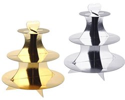 Cupcake en Muffin Stand - Decoratieve Etagère met 3 Niveaus in Goud en Zilver