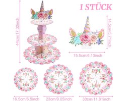 Cupcake Etagère - 3 Etages - Presentatiestandaard voor Gebak en Donuts - 30x30x35 cm
