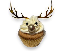 Cupcake topper gewei goud - Tasty Me
