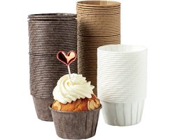 Cupcake Vormpjes - 150 Stuks - ⌀ 5 Cm - Baking Cups - Cupcakes - Antiaanbaklaag - Dikker Worden - Geurloos - Olie Resistent - Bakvormen - Muffin Bakvormpjes - Muffin Bakvormen - Muffinvorm - Hittebestendige Muffinvormpjes - Voedingskwaliteit