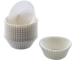 Cupcake vormpjes papier - Muffin vormpjes papier - Set van 200 - Wit - 4.5 cm - Geschikt voor Oven, Feesten en Desserts - van Imperatoris