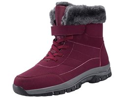 Currero Snowboots Heren - Sneeuwlaarzen Heren - Winterlaarzen - Gevoerde Winterschoenen - Waterdicht - Antislip Zool - Warm Gevoerd - Wandellaarzen Winter - Rood Maat 46