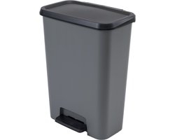 Curver Compatta Prullenbak - 50 liter - Grijs/Zwart