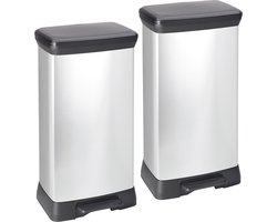 Curver Decobin Prullenbak - 50L - 2 stuks - Metallic