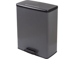 Curver Decobin Prullenbak - Rechthoekig - 65L - Grijs - Recycled Kunststof
