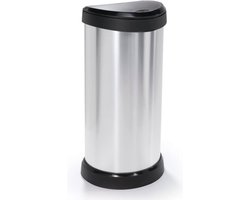 Curver Decobin Push Prullenbak - 40 liter - Metallic - Recycled Kunststof