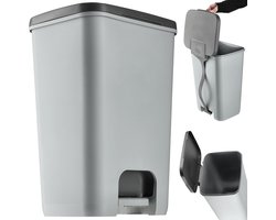 Curver Essentials pedaalemmer - 40L - Zilver / Antraciet