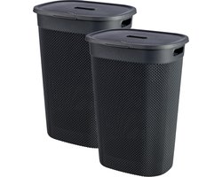 Curver Filo Wasmand met deksel 55L - 2 stuks - Antraciet