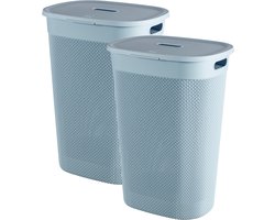 Curver Filo Wasmand met deksel 55L - 2 stuks - Blauw