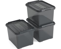 Curver Handy+ Opbergbox - 20L - 3 stuks - Grijs