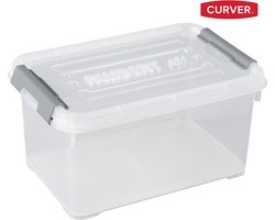 Curver Handy+ set van 5 transparante stapelbare opbergboxen 6L