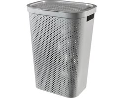 Curver Infinity Dots Wasmand met deksel - 60L - Grijs