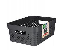 Curver Infinity Recycled Dots Opbergbox - 11 liter - Antraciet