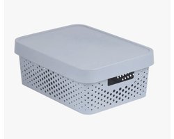 Curver Infinity Serie - Opbergdoos - 11L - Azuur - Grijs - Met Deksel
