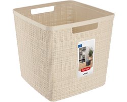 Curver Jute Opbergmand Cube - 17 liter - Gebroken wit