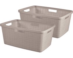 Curver Jute Wasmand - 46L - 2 stuks - Taupe