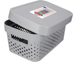 Curver Opbergdoos Infinity Gepunktet 26,8x18,6x12,4cm in lichtgrijs, 10,6 x 18,6 x 12,4 cm