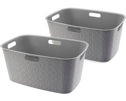 Curver Softex Wasmand - 45 liter - Set van 2 - 57x37x27cm - Taupe