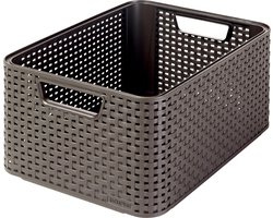 Curver - Style mandje M - Opbergmand - donker bruin