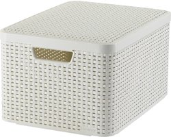 Curver Style Opbergmand met deksel L - 30 liter - Wit - 44,5x33x24,8 cm