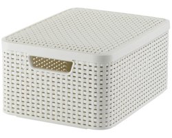 Curver Style Opbergmand met deksel M - 18 liter - Wit - 29,3x39,3x18,7