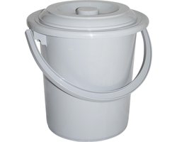 Curver Toiletemmer met deksel - 10L - 31 cm - Lichtgrijs