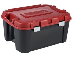Curver Totem Opbergbox - 140 liter - met deksel - zwart / rood