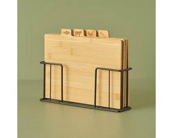 Curvi Bamboe snijplankenset van 4 stuks, naturel (28x20x7 cm)
