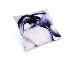 CUSCINO TOILETPAPER 50X50 EYE&MOUTH 02319 SELETTI BLACK