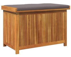 Cushion Box 90x50x60.5cm - Solid Acacia Wood, Perfect for Organizing Garden Supplies