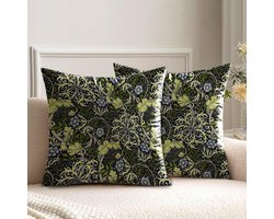 Cushion Covers 40x40cm met Zeegras Decoraties, Dubbelzijdige Kussenhoezen Set van 2 voor Woonkamer en Bankdecoratie
