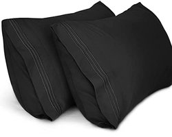 Cushion Covers 40x60 cm - 2 Pieces Soft Microfiber Embroidered Pillowcases