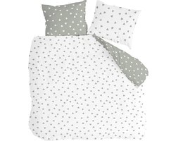Customer Label Byrklund Dekbedovertrek Just Triangles - 200x220 - 100% Katoen - Wit / Grijs