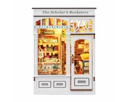 CuteBee Book Nook - Modelbouw - Houten 3D Puzzel - DIY Bouwpakket Volwassenen en Volwassenen - Boekensteun - Boekenhouder - The Scholar's Bookstore