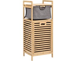 CUTERVO - Uitklapbare wasmandkast - Lichtbruin - 95 cm - Bamboe