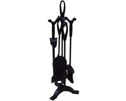 Cutlery Set of 5 Made of Steel and Cast Iron Black Fire Vida by Buxton Fireplace
