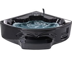 CUYABENO - Hoekbubbelbad met LED - Zwart - 210 x 150 cm - ABS