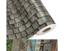 CV Kussen Geschuimde Vinylvloerbedekking (Cobblestone) 3D Design Patroon Print, PVC Rollen, Gestructureerd Oppervlak Antislip Vloerbedekking per Meter (100 x 100 cm)