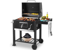 CYRO - Houtskoolbarbecues - Bbq Houtskool - Barbecue - Bbq - XXL - met Ventilatie - met Wielen - Houtskoolgrill - 3 Grillroosters - Zwart