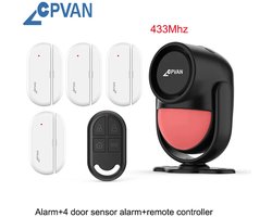 CYRO - Opritverklikker - Bewegingssensor - Doorgangsmelder - Deuralarm - Deur Alarm - met Afstandsbediening - Set van 6 - Zwart