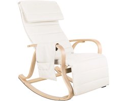 CYRO - Schommelstoel - Relaxstoel - Tuinstoel - Schommelstoel Buiten - Binnen en Buiten - met Voet-, Arm- en Hoofdsteun - Beige