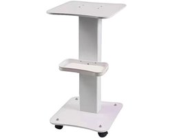 CYRO - Trolley op Wieltjes - Roltafel - Trolley - Medische Trolley - Schoonheidssalon - Spa Apparatuur - 360° - 3 Laags - Wit
